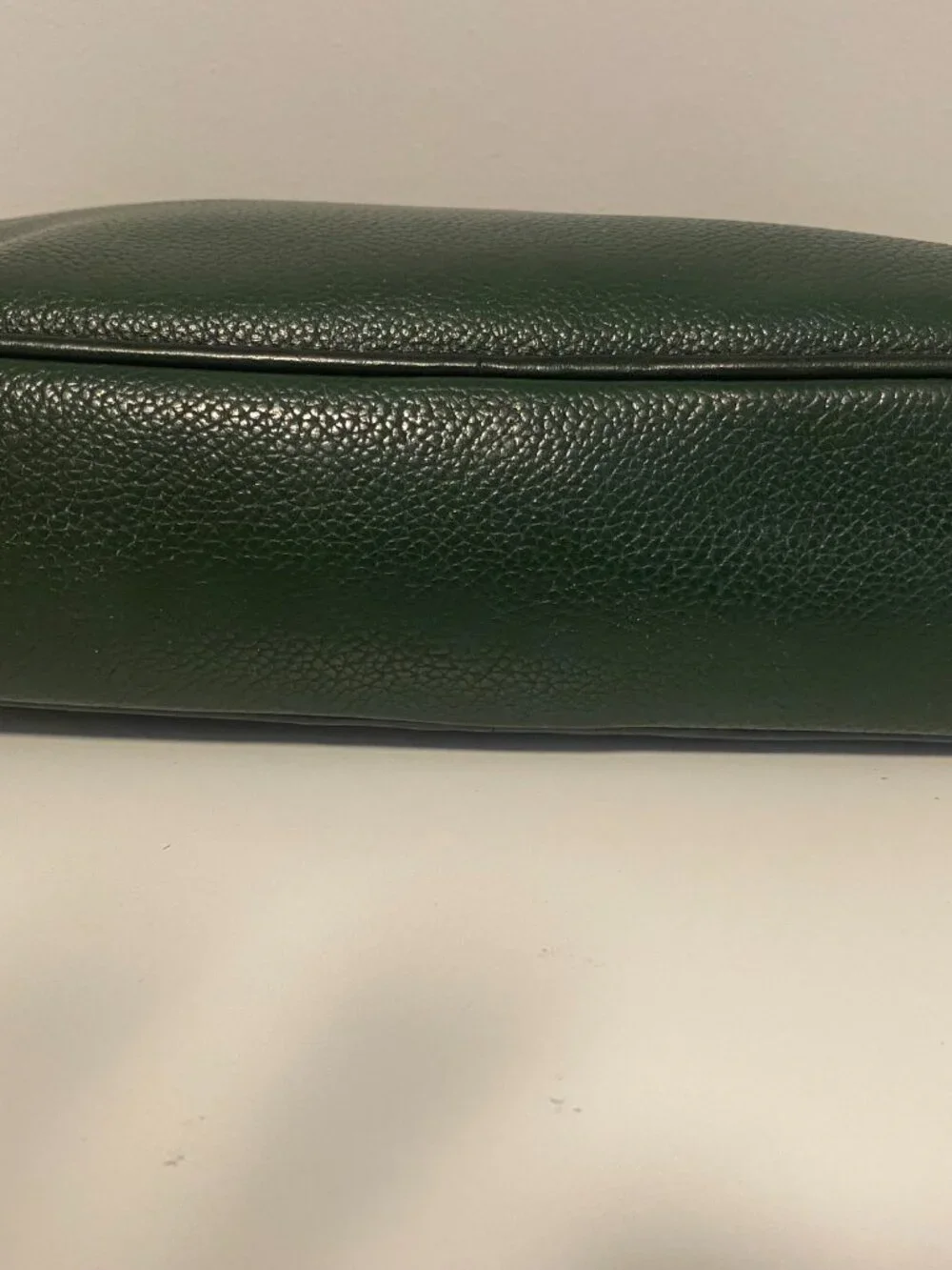 Dunhill Green Leather Clutch Bag Vintage Zip Top Organizer Travel Pouch/Wrislet - Picture 11 of 16